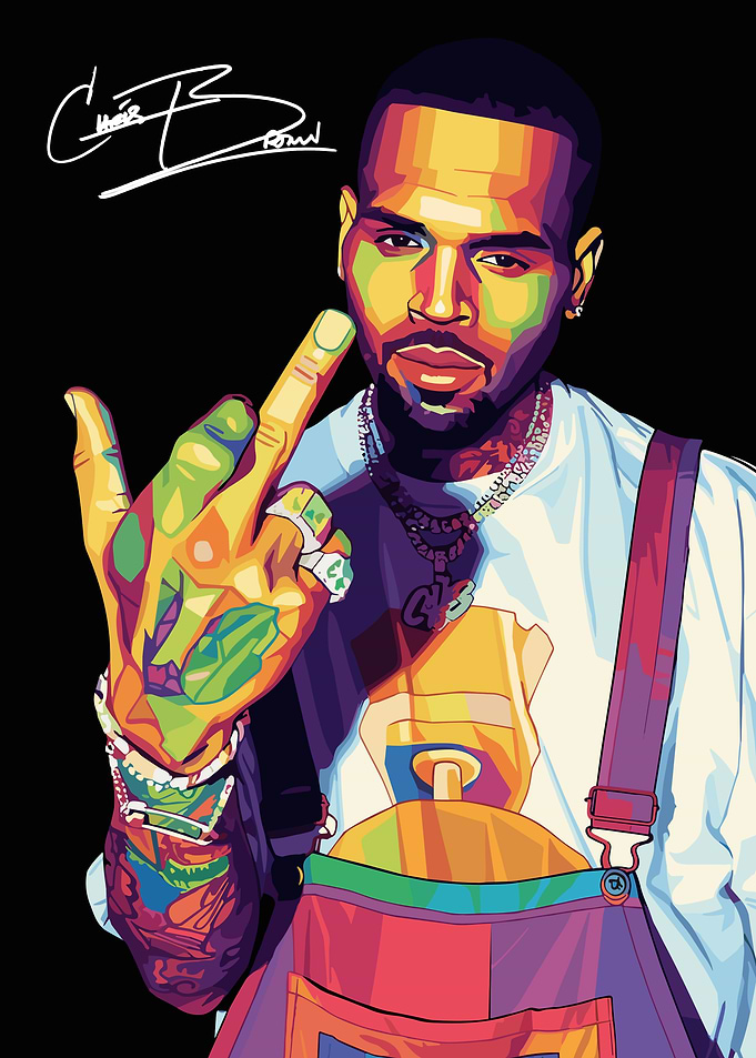 Chris Brown Colorful Portrait