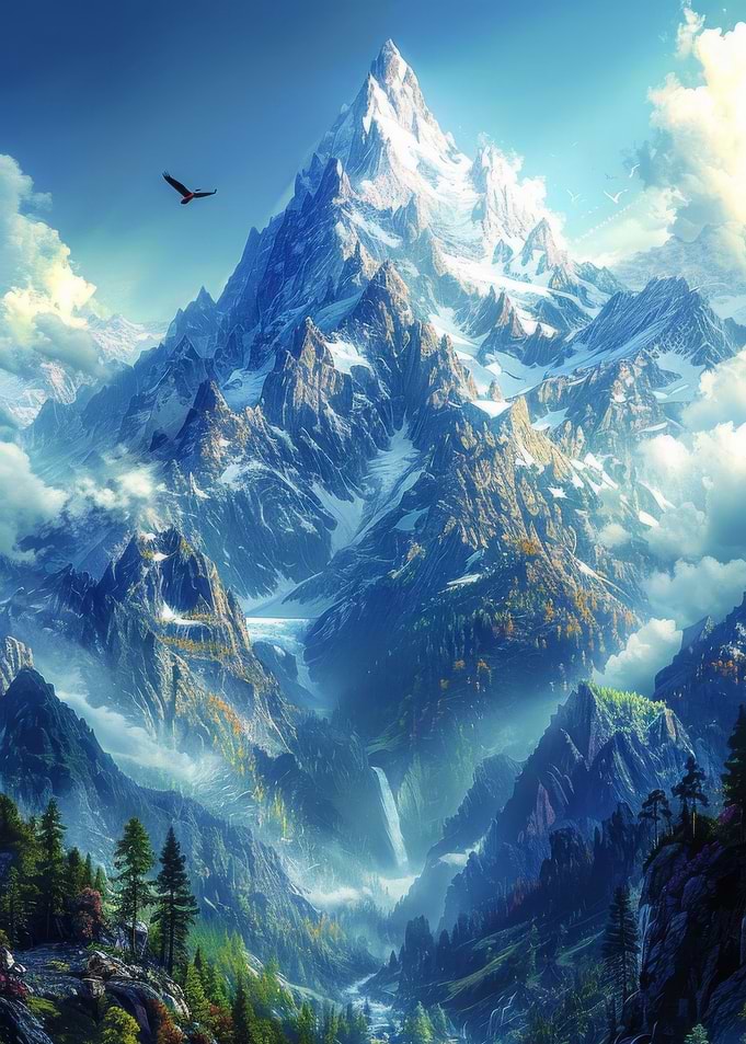 Majestic Snow-Capped Mountain Landscape