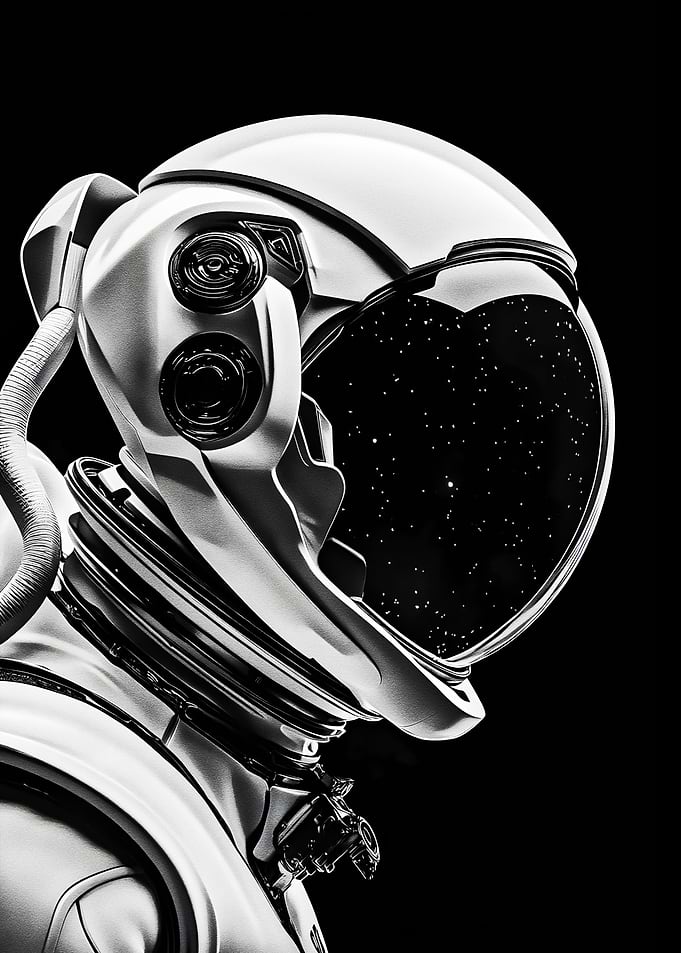 Astronaut Helmet in Space