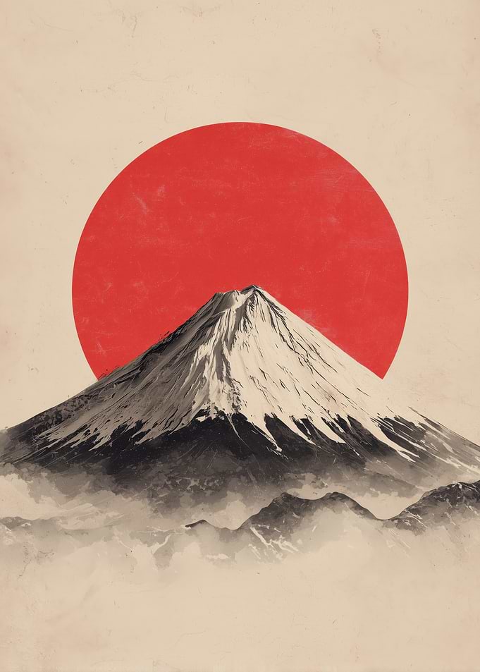 Mount Fuji and Rising Sun