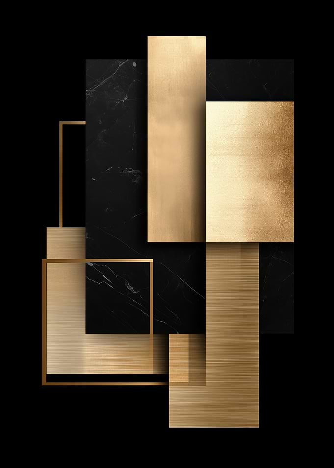 Abstract Gold and Black Geometric Design