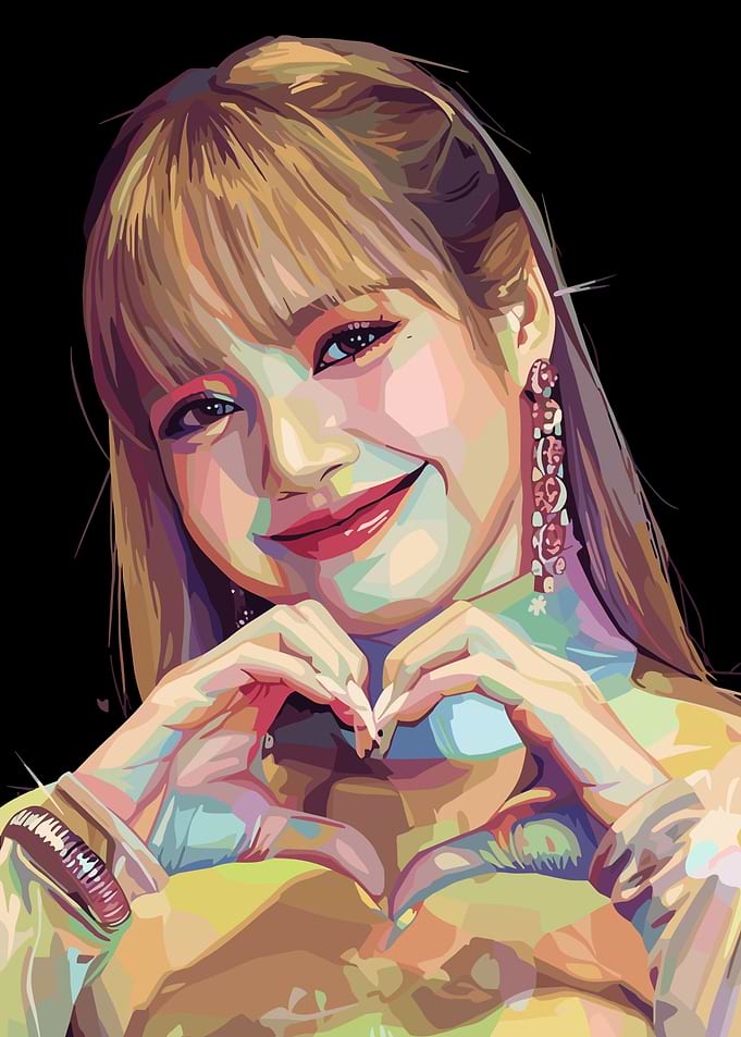 Lisa Blackpink Heart Hands Digital Art