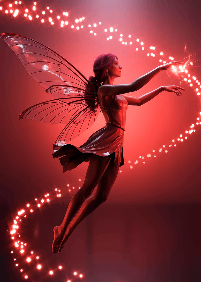 Red Fairy with Magic Lights