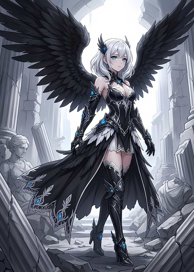 Anime Angel in Ruins