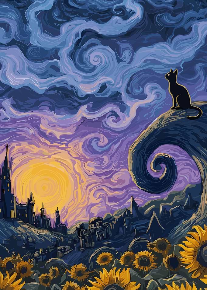Starry Night Cat