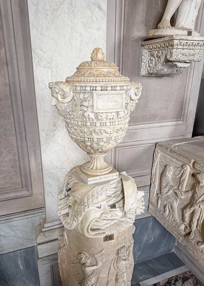 Ornate Marble Urn with Lid