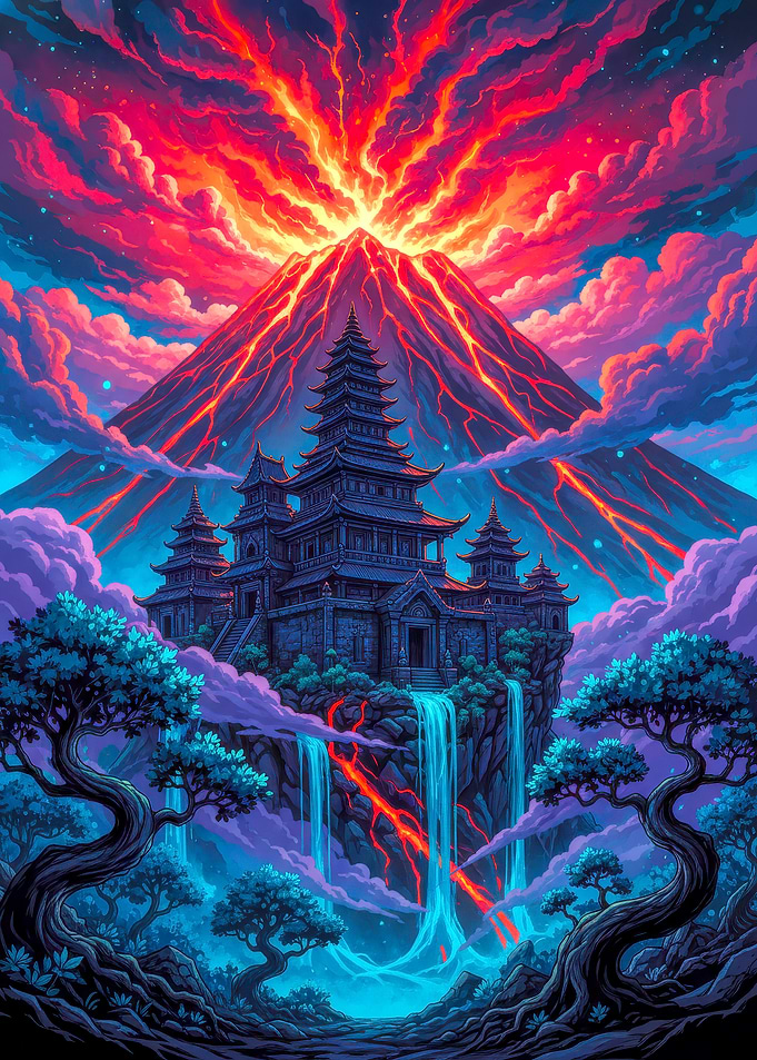 Volcano Temple Landscape