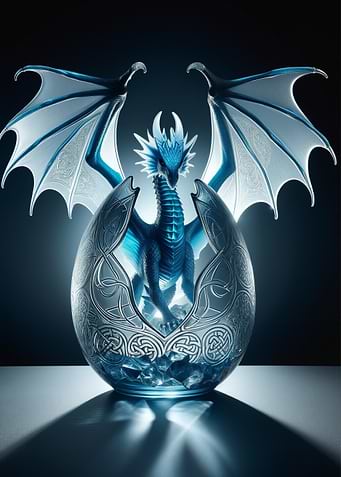 Blue Dragon Hatching from Egg