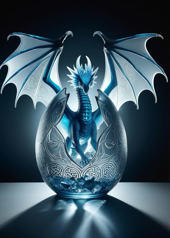 Blue Dragon Hatching from Egg