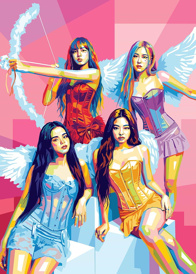 Blackpink as Cupids Pop Art