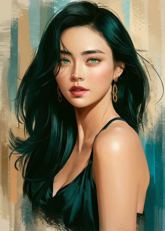 Portrait of a Woman with Green Eyes