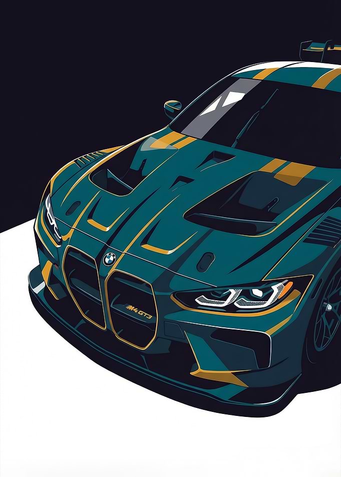 BMW M4 GT3 Car Illustration art