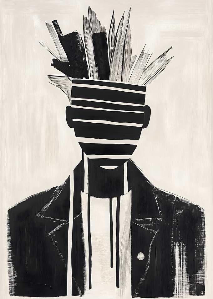 Abstract Portrait in Black and White