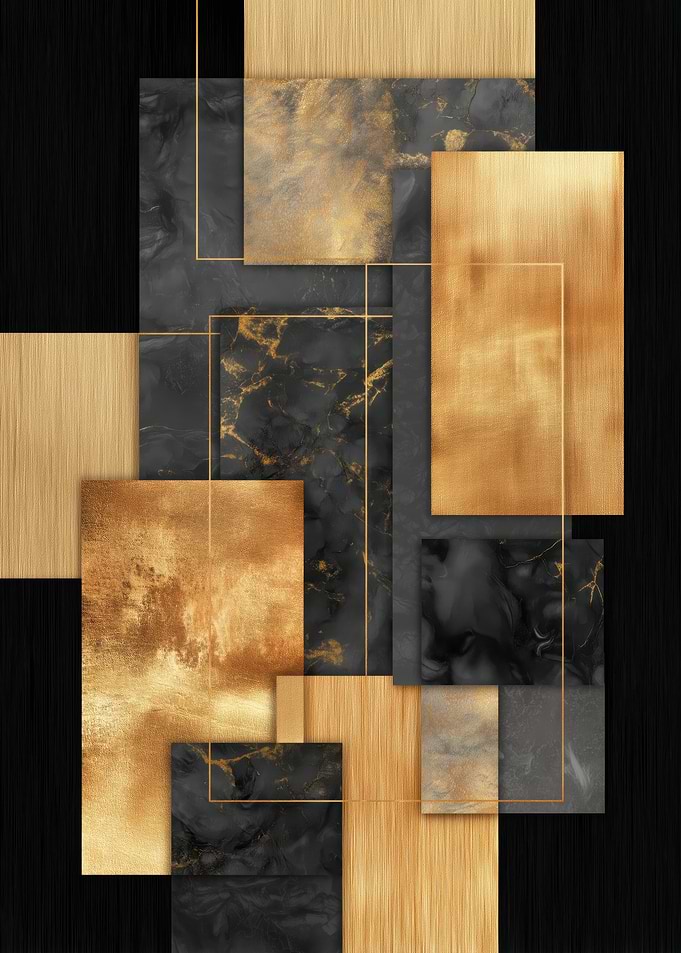 Abstract Gold and Black Geometric Design