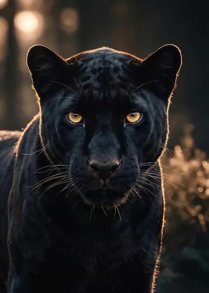 wild Black Panther Portrait
