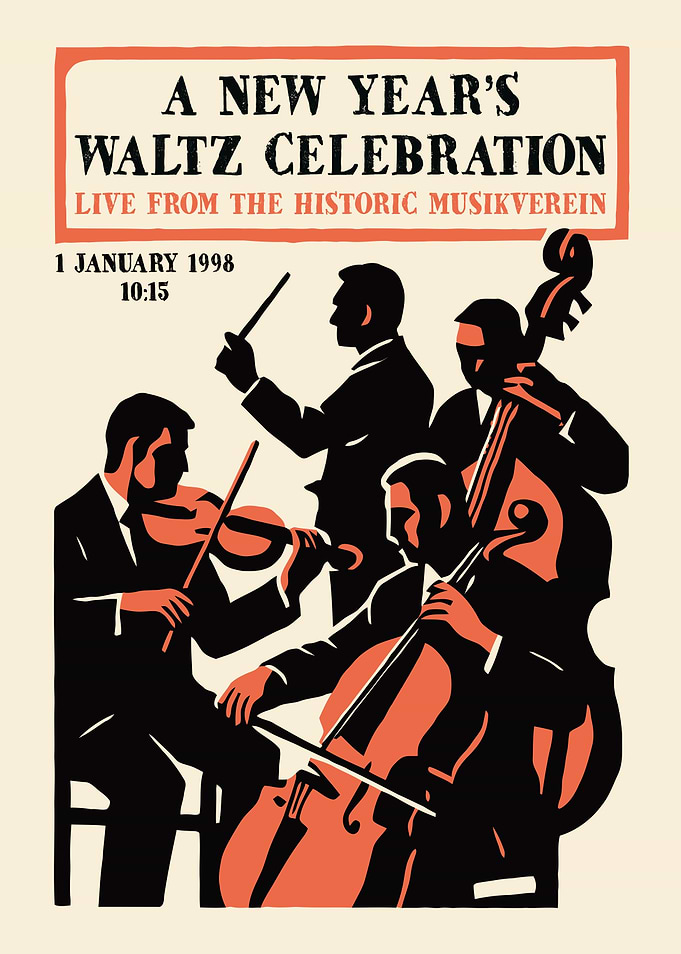 New Year's Waltz Celebration Poster