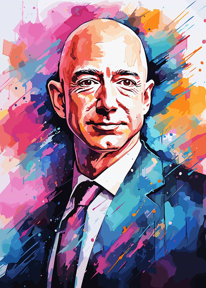Jeff Bezos Colorful Portrait