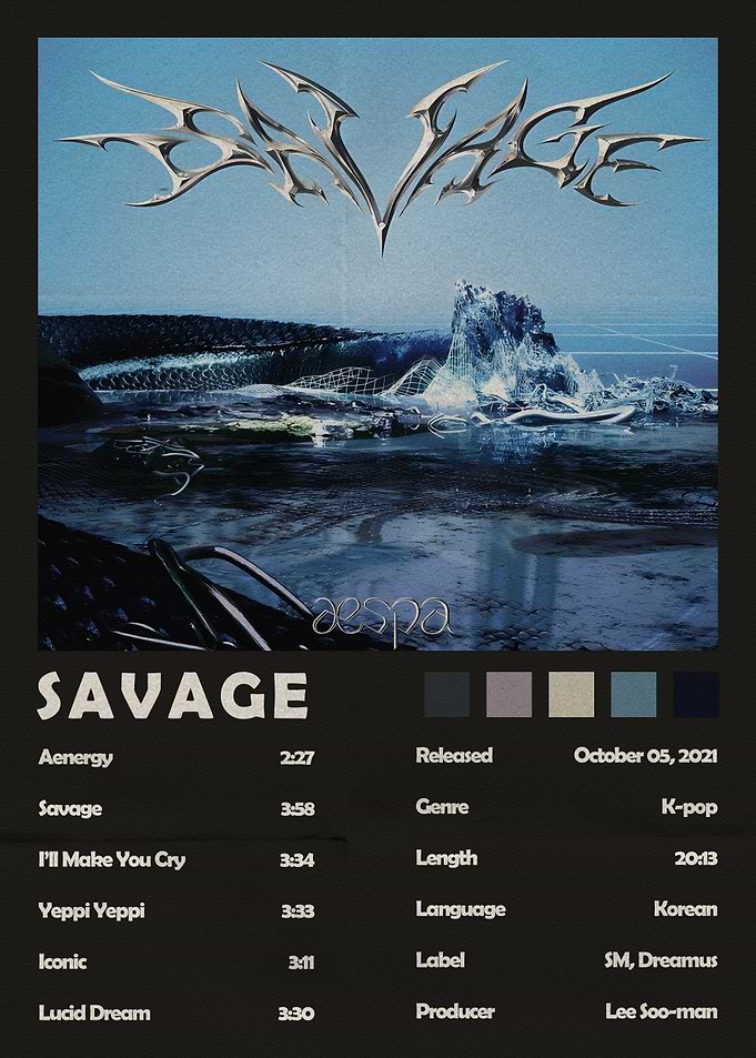 Aespa Savage Album Cover Poster