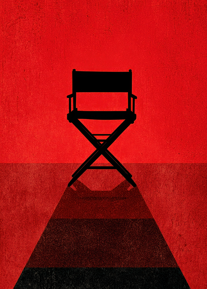 Director's Chair Silhouette on Red