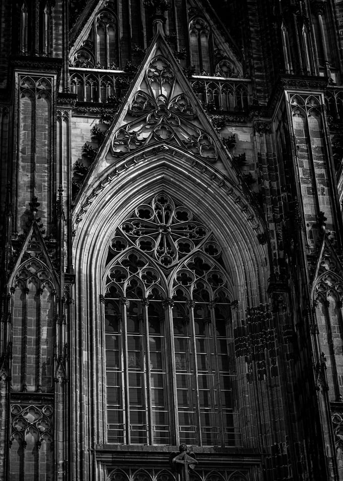 Gothic Cathedral Window Black and White