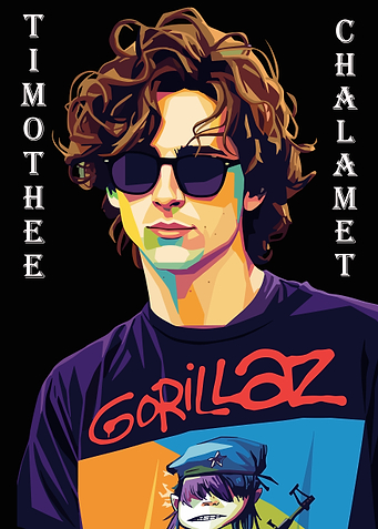 Timothée Chalamet Gorillaz T-Shirt Portrait