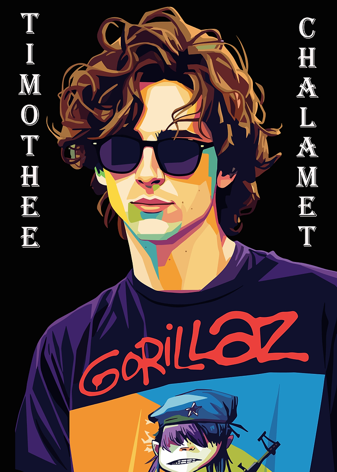 Timothée Chalamet Gorillaz T-Shirt Portrait