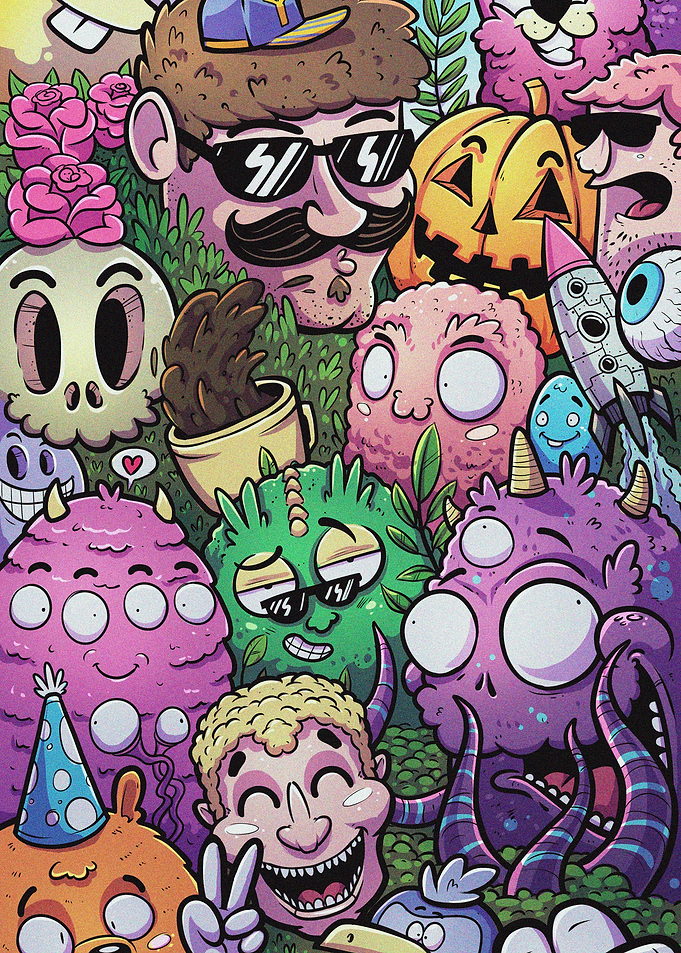 Cartoon Doodle Crowd