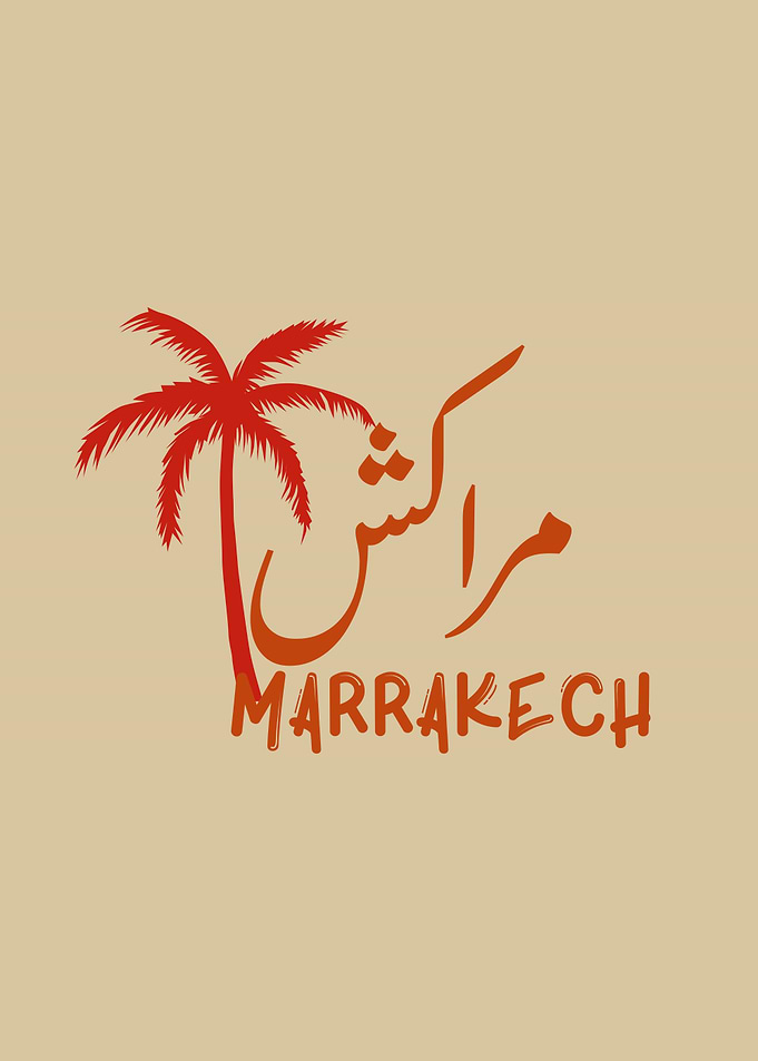 Marrakech Palm Tree Text Art