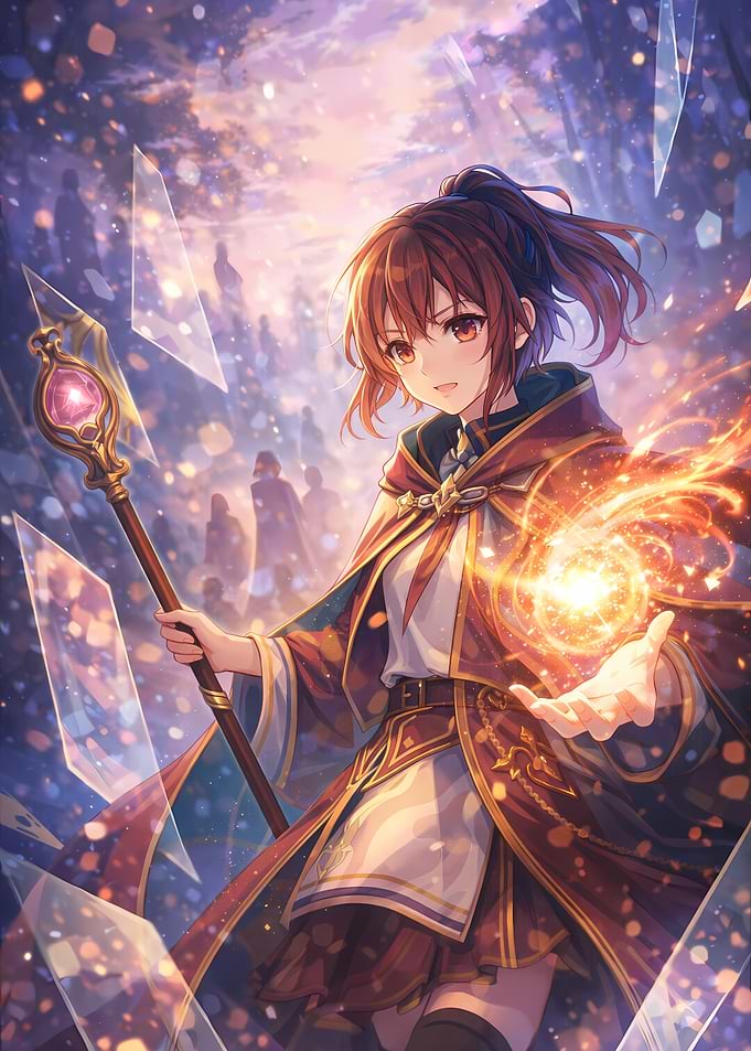 Anime Mage with Magic Orb