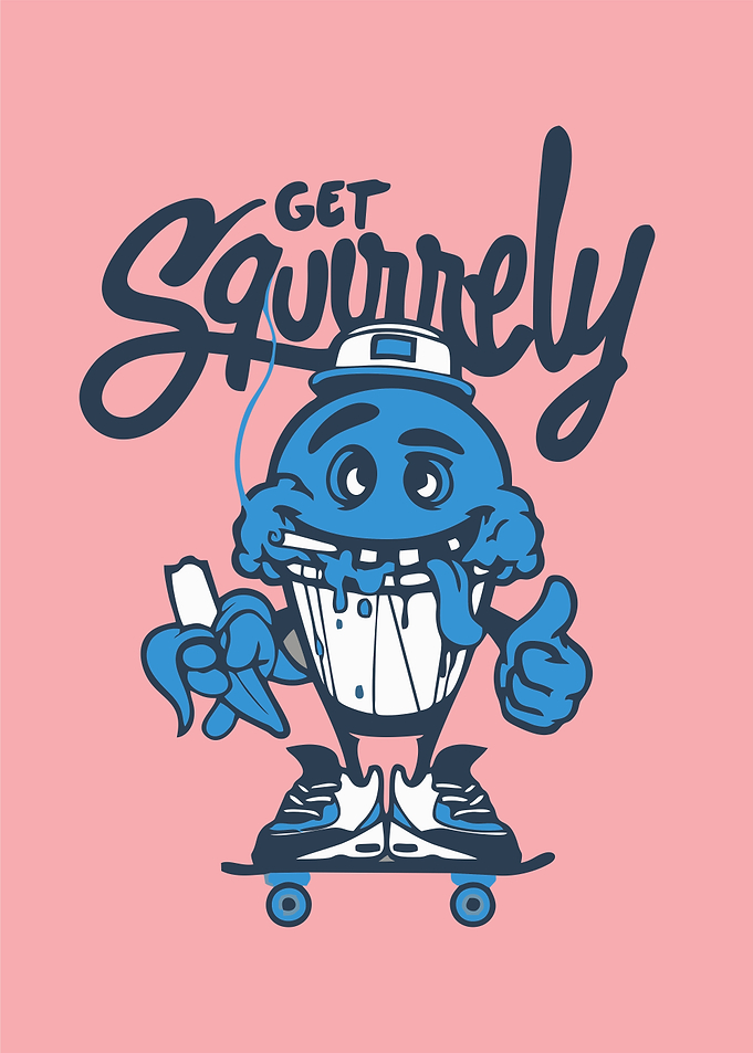 Get Squirrely Cartoon Cupcake Skateboard