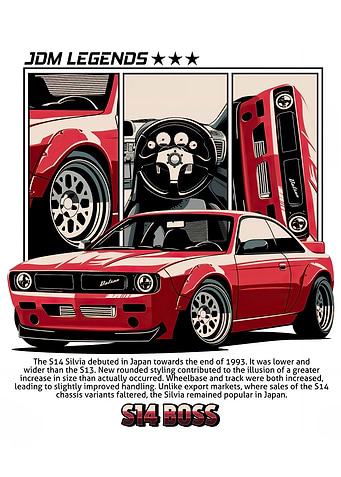 JDM Legends S14 Boss Illustration