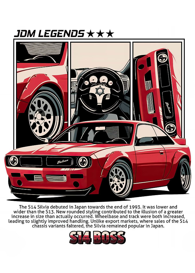 JDM Legends S14 Boss Illustration