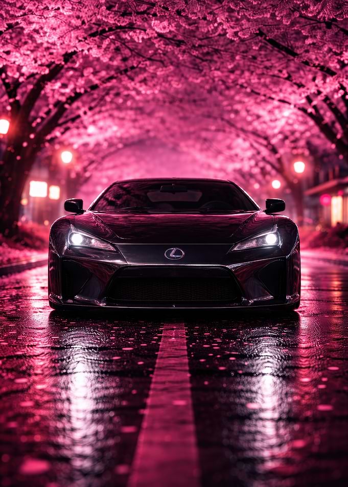 Lexus under Cherry Blossoms