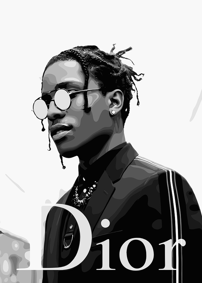 A$AP Rocky Dior Black and White