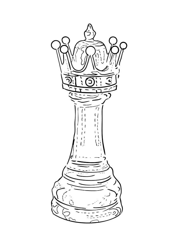 Queen Chess Piece Line Art