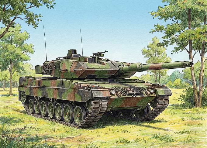 Leopard 2 Tank Illustration