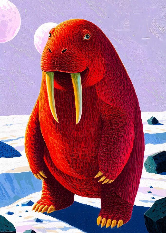 Red Walrus on an Alien Planet
