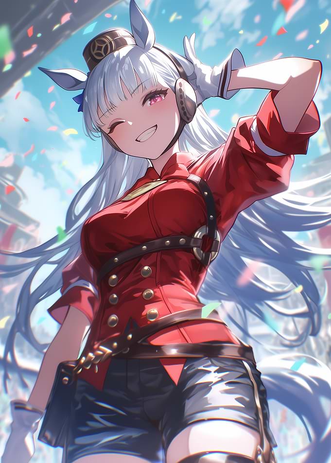 Anime Gold Ship Uma Musume Horse Ears Celebration