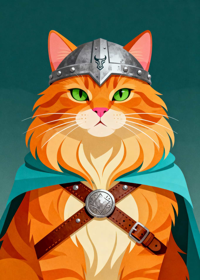 Viking Cat Portrait