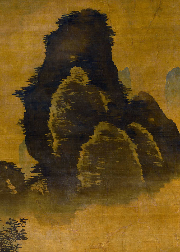 Chinese Mountain Landscape Painting Rainy Day Approaching