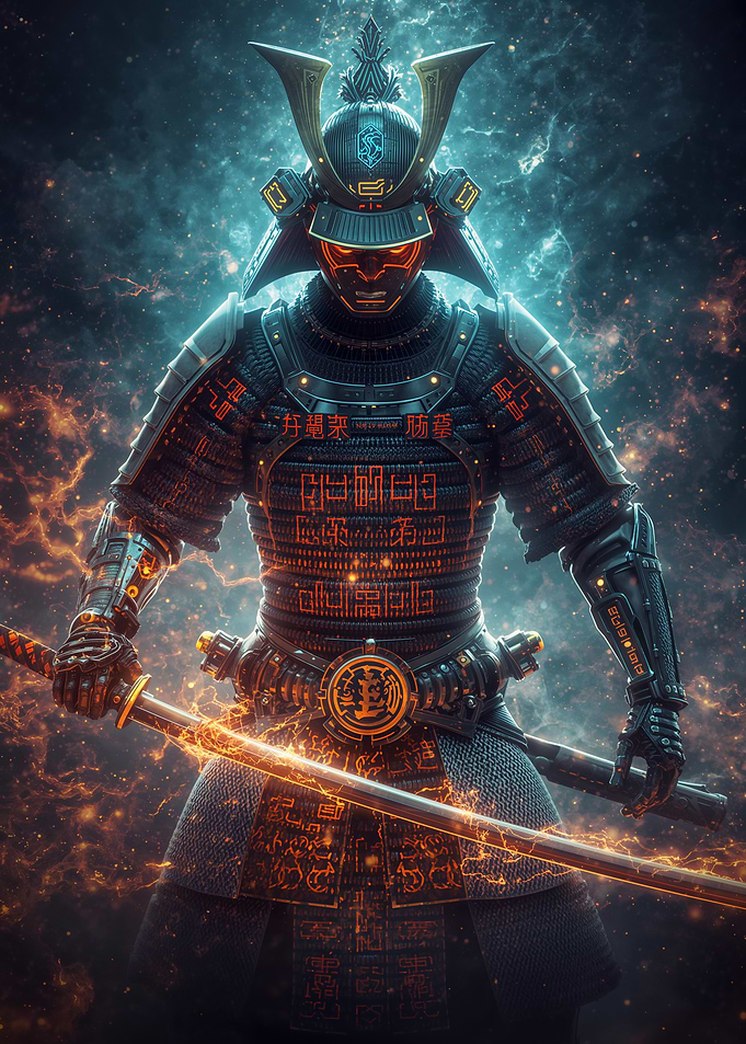 Cyberpunk Samurai Warrior