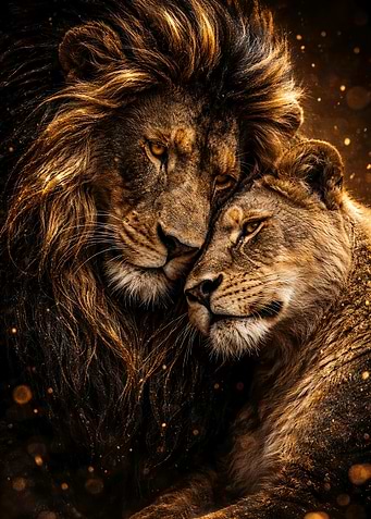 Lion - Animal Wall Art - Luxury Valentine's Day Gift Decor