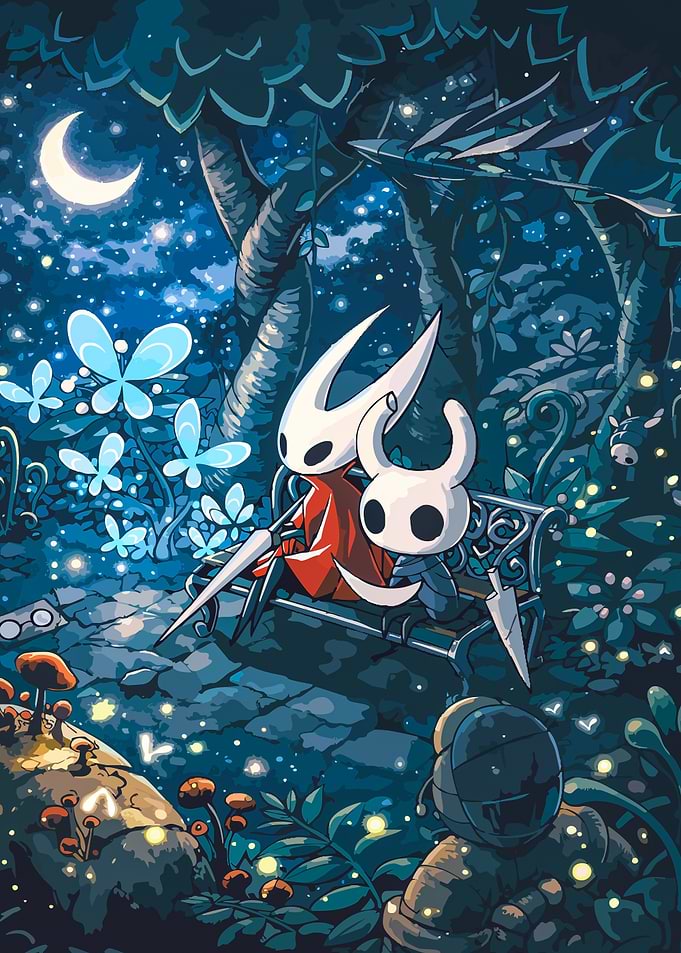 Hollow Knight On a Bench Art