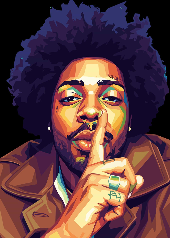 Brent Faiyaz Portrait Art