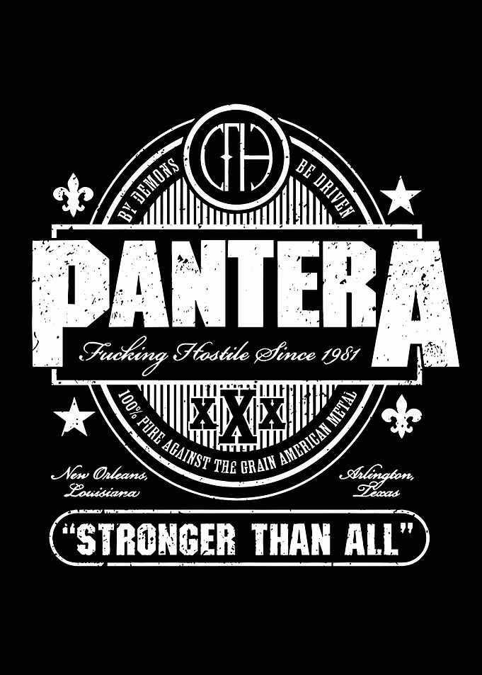 Pantera Band Logo Black and White