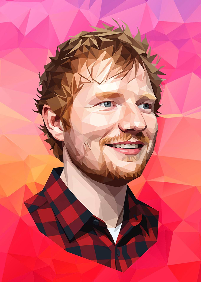 Ed Sheeran Polygon Portrait