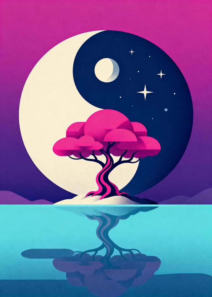 Yin Yang Tree Reflection