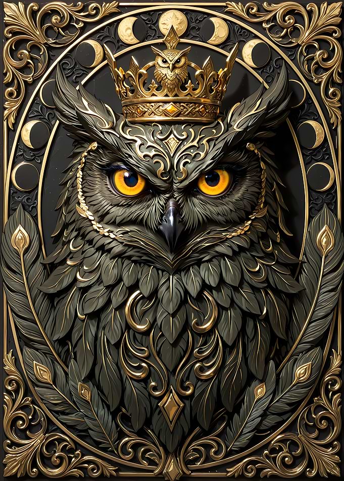 Art Deco Royal Owl