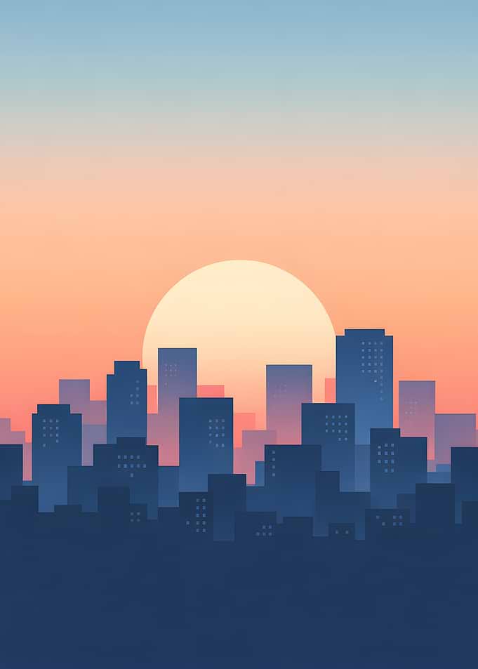 Cityscape Sunset Silhouette