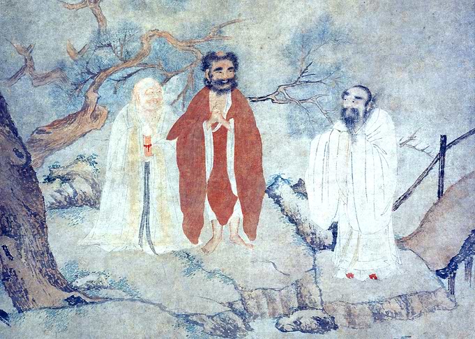 Buddha, Laozi and Confucius Chinese Painting